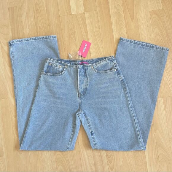 Relaxed Fit No Waistband Wide Leg Baggy Boyfriend Jeans XS / 2, size 25 NEW - Picture 8 of 9